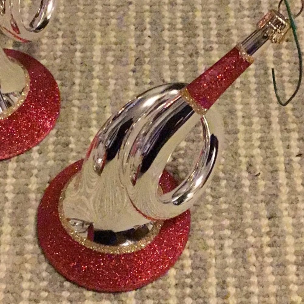 Tin Horn Christmas Ornaments